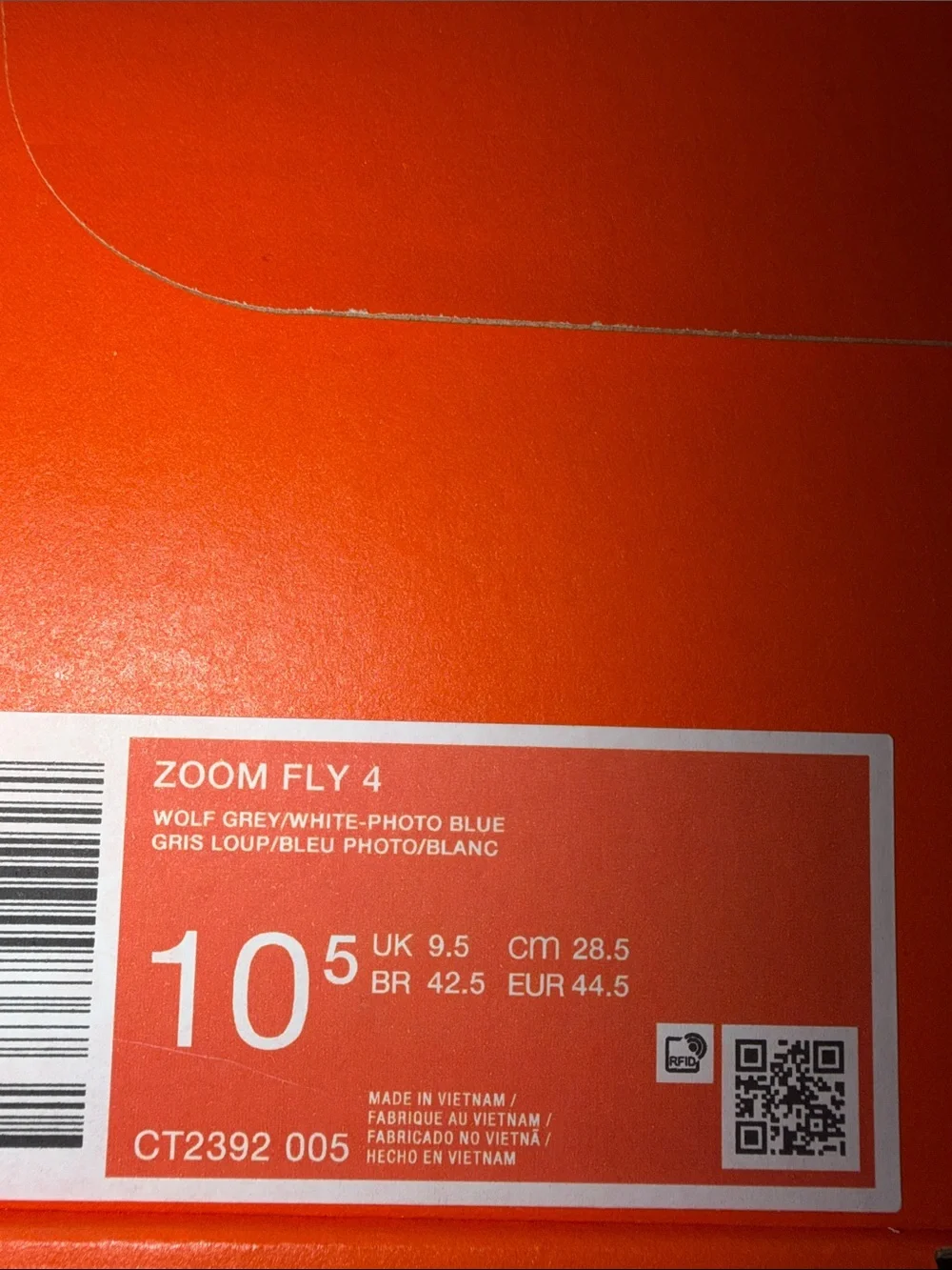 Nike Zoom Fly 4 White Photo Blue CT2392-005 Men’s Size 10.5